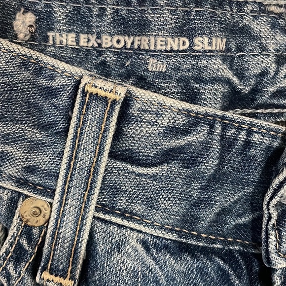 Adriano GOLDSCHMIED The Ex-Boyfriend Slim Jeans Mid-Rise Embroidered Size 25 - Picture 7 of 8